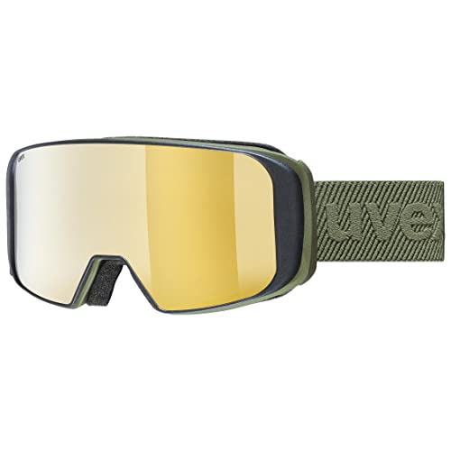 uvex saga TO - Skibrille für Damen und Herren - mit Wechselscheibe - zugfreie Rahmenbelüftung - croco matt/gold-LGL clear - one size von Uvex