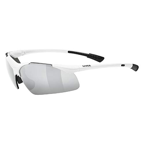 uvex sportstyle 223 - Sportbrille für Damen und Herren - verspiegelt - druckfreier & perfekter Halt - white/silver - one size von Uvex