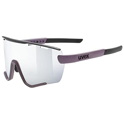 uvex sportstyle 236 S Set - Sportbrille für Damen und Herren - beschlagfrei - inkl. Wechselscheiben - plum black matt/silver - one size von Uvex