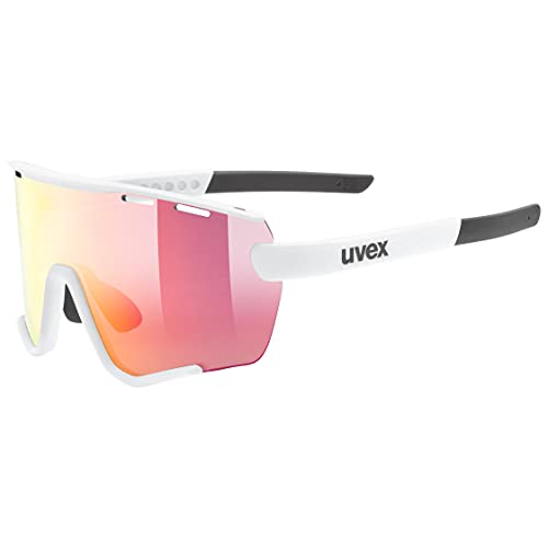 uvex sportstyle 236 S Set - Sportbrille für Damen und Herren - beschlagfrei - inkl. Wechselscheiben - white matt/red - one size von Uvex