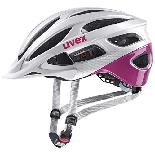 uvex true - leichter Allround-Helm für Damen - individuelle Größenanpassung - erweiterbar mit LED-Licht - silver - fuchsia - 52-55 cm von Uvex