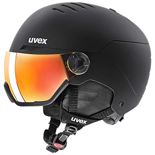 uvex Unisex - Erwachsene, wanted visor Skihelm, black mat, 54-58 cm von Uvex