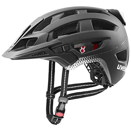 uvex finale light 2.0 - sicherer City-Helm für Damen und Herren - inkl. LED-Licht - waschbare Innenausstattung - black-silver matt - 52-57 cm von Uvex