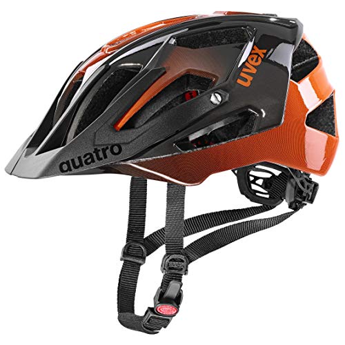 uvex quatro - sicherer MTB-Helm für Damen und Herren - individuelle Größenanpassung - verstellbarer Schirm - titan - orange - 52-57 cm von Uvex