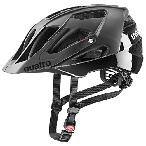 uvex quatro cc - sicherer MTB-Helm für Damen und Herren - individuelle Größenanpassung - optimierte Belüftung - all black - 52-57 cm von Uvex