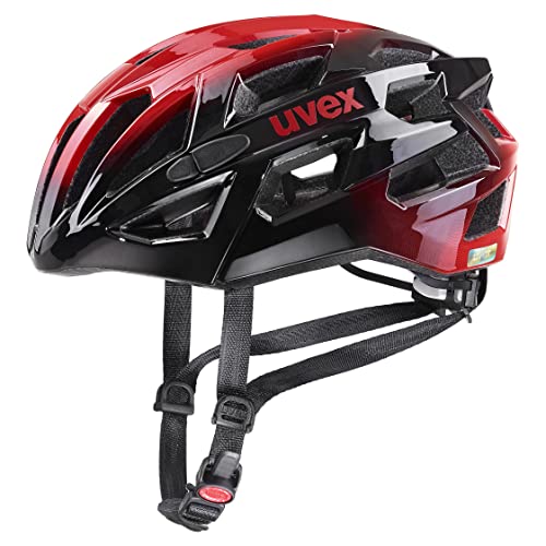 uvex race 7 - sicherer Performance-Helm für Damen und Herren - individuelle Größenanpassung - extra Aufprall-Schutz - black red - 51-55 cm von Uvex