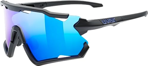 uvex sportstyle 228 - Sportbrille für Damen und Herren - beschlagfrei - abnehmbarer Rahmen - black matt/blue - one size von uvex