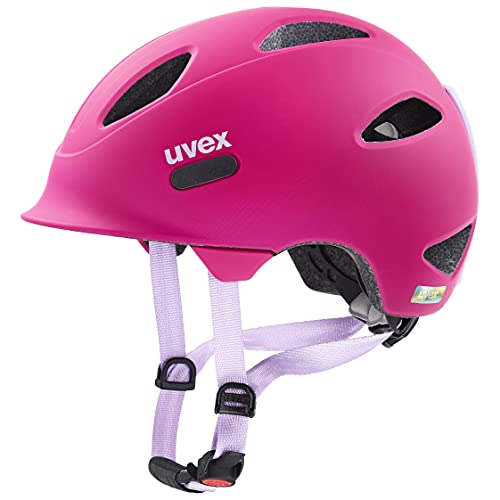 uvex oyo - leichter Fahrradhelm für Kinder - individuelle Größenanpassung - erweiterbar mit LED-Licht - berry - purple matt - 45-50 cm von Uvex