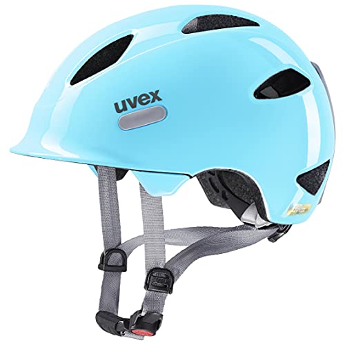 uvex oyo - leichter Fahrradhelm für Kinder - individuelle Größenanpassung - erweiterbar mit LED-Licht - cloud blue - grey - 45-50 cm von Uvex