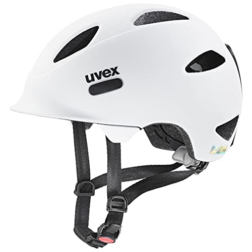 uvex oyo - leichter Fahrradhelm für Kinder - individuelle Größenanpassung - erweiterbar mit LED-Licht - white - black matt - 50-54 cm von Uvex