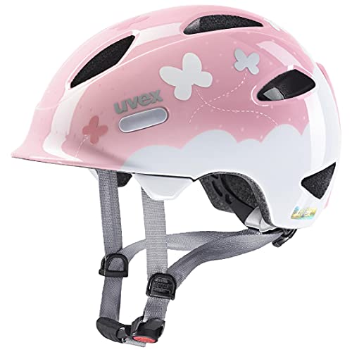 uvex oyo style - leichter Fahrradhelm für Kinder - individuelle Größenanpassung - erweiterbar mit LED-Licht - butterfly pink - 45-50 cm von Uvex