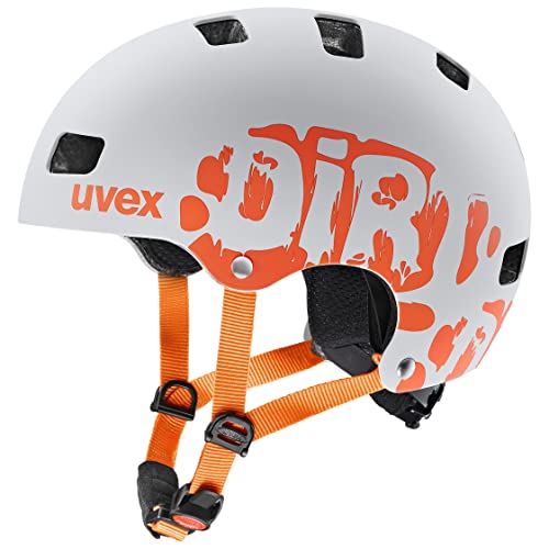 uvex kid 3 cc - robuster Fahrradhelm für Kinder- individuelle Größenanpassung - optimierte Belüftung - dirtbike light grey orange - 51-55 cm von Uvex