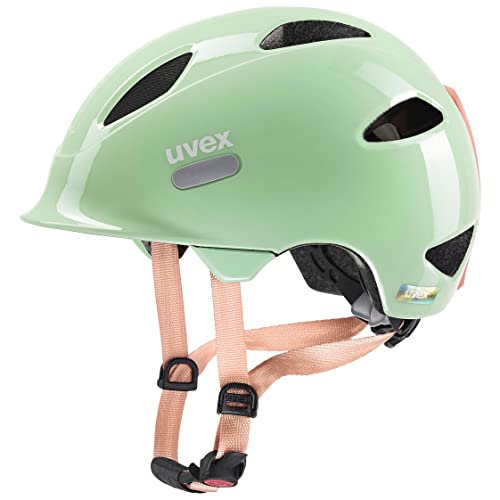 uvex oyo - leichter Fahrradhelm für Kinder - individuelle Größenanpassung - erweiterbar mit LED-Licht - mint-peach - 50-54 cm von Uvex