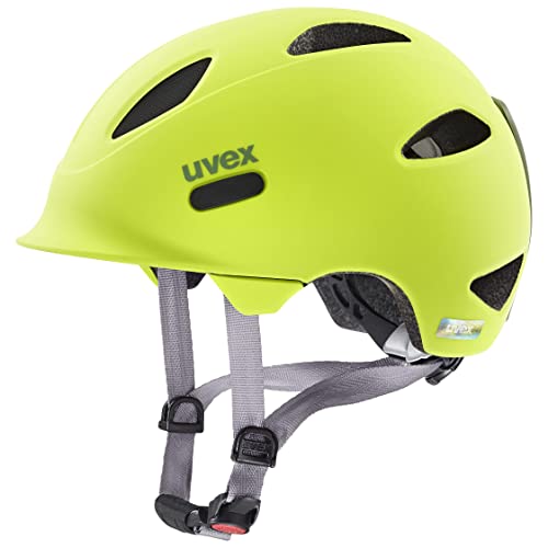uvex oyo - leichter Fahrradhelm für Kinder - individuelle Größenanpassung - erweiterbar mit LED-Licht - neon yellow-moss green matt - 45-50 cm von Uvex
