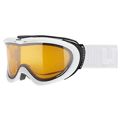 uvex comanche LGL - Skibrille für Damen und Herren - konstrastverstärkend - beschlagfrei - white/lasergold lite-clear - one size von Uvex