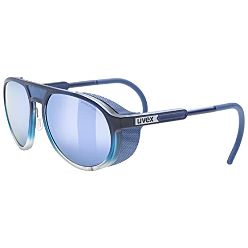 uvex mtn classic P - Sportbrille für Damen und Herren - polarisiert - abnehmbarer Seitenschutz - blue matt fade/blue - one size von Uvex