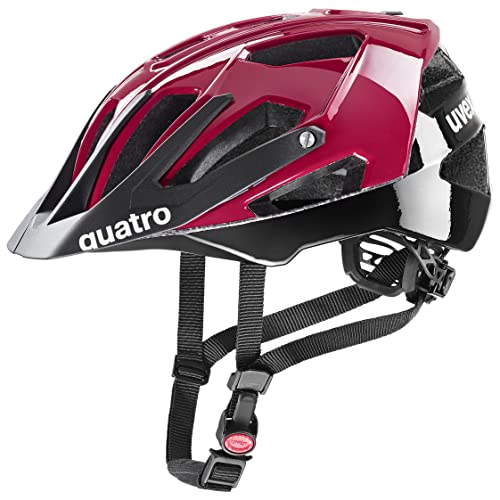 uvex quatro - sicherer MTB-Helm für Damen und Herren - individuelle Größenanpassung - verstellbarer Schirm - ruby red-black - 56-61 cm von Uvex