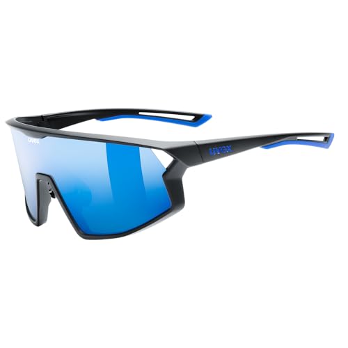 uvex skyryse - Sportbrille für Damen und Herren - starker Schutz vor Sonnenstrahlung - direkte Rahmenbelüftung - black matt/blue mirror - one size von uvex