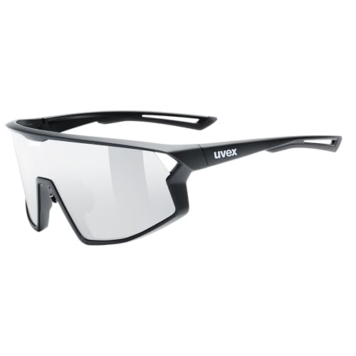 uvex skyryse - Sportbrille für Damen und Herren - starker Schutz vor Sonnenstrahlung - direkte Rahmenbelüftung - black matt/silver mirror - one size von uvex