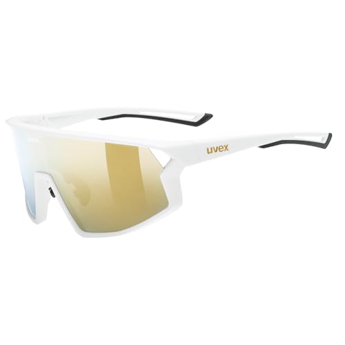 uvex skyryse - Sportbrille für Damen und Herren - starker Schutz vor Sonnenstrahlung - direkte Rahmenbelüftung - white matt/gold mirror - one size von uvex