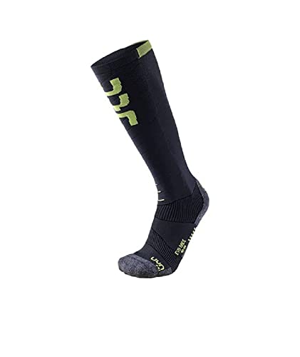 UYN Herren Ski Evo Race Socke, Anthracite/Green Lime, 42/44 von UYN