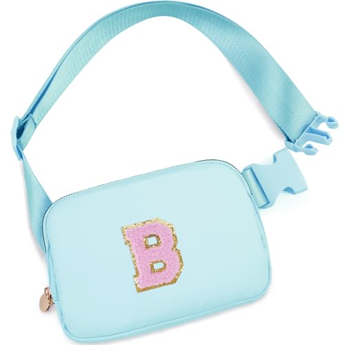 Gürteltasche für Mädchen und Damen, Umhängetasche, Hüfttasche, personalisierte Bauchtasche, Blau, B von Uygafly