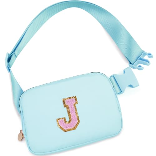 Gürteltasche für Mädchen und Damen, Umhängetasche, Hüfttasche, personalisierte Bauchtasche, Blau, J von Uygafly