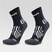 2er Pack UYN Approach Mid Trekkingsocken Damen B052 - black/grey 35-36 von Uyn