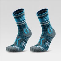 2er Pack UYN Explorer Outdoorsocken Jungen Q137 - blue stripes 35-38 von Uyn