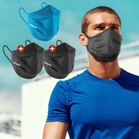 3er Pack UYN Community Mask Sportmaske Mund-Nasen-Bedeckung Herren black/blue L von Uyn