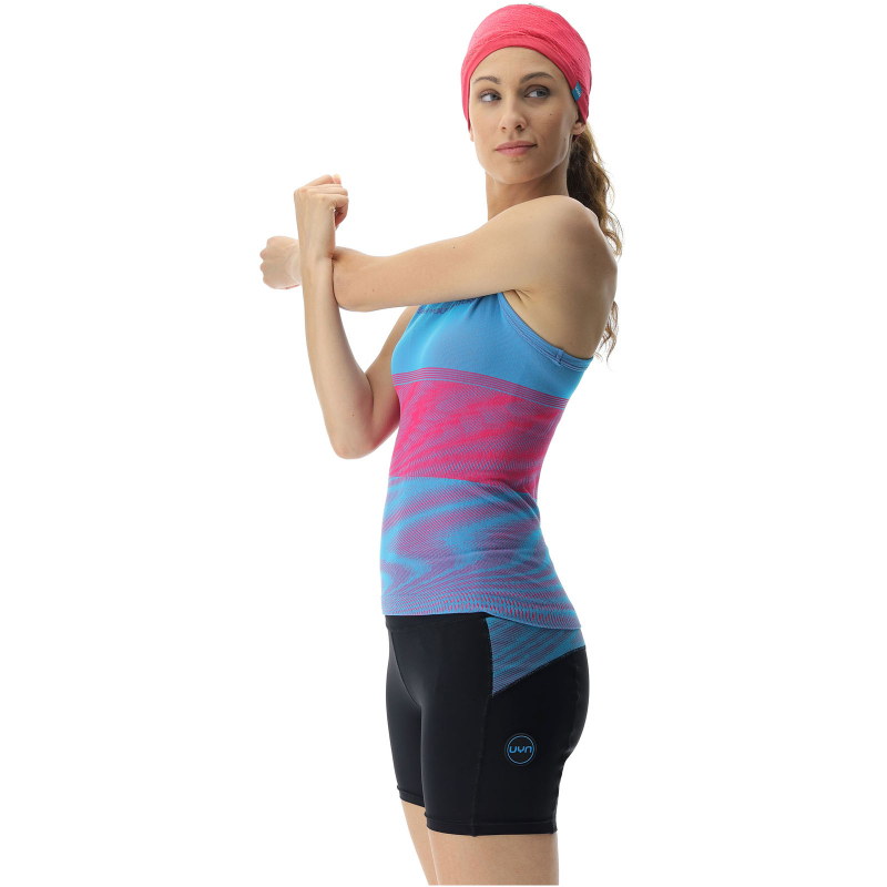 UYN Crossover ärmelloses Laufshirt Damen danube blue/rose XL von Uyn