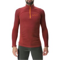 UYN Nival 2nd Layer 1/2-Zip Ski-Funktionsshirt Herren sofisticated red/orange shiny L von Uyn