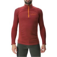 UYN Nival 2nd Layer 1/2-Zip Ski-Funktionsshirt Herren sofisticated red/orange shiny XL von Uyn