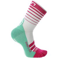 UYN Runner's Lauf-Zehensocken Damen W631 - white-fuchsia-green 35-36 von Uyn