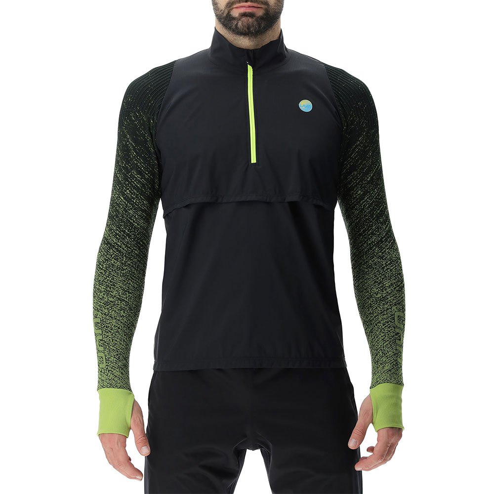 Uyn Running Exceleration Windproof Zip Up Long Sleeve T-shirt Schwarz S Mann von Uyn