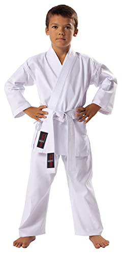 Vader Sports Karate-Anzug für Kinder, Polyester/Baumwolle, 00/120 cm, 6–7 Jahre, Weiß von V.Sports