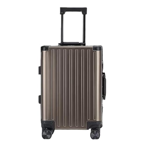 Reisekoffer Koffer mit großem Fassungsvermögen, Koffer aus Aluminiumlegierung, versiegelter leichter Koffer for große Entfernungen, glatter Trolley-Koffer Weichschalenkoffer ( Color : C , Size : 26in von VALCLA
