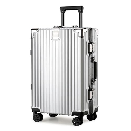 VALCLA Reisekoffer Hartschalen-Handgepäck, Leichter, verdickter, robuster Koffer aus Aluminiumlegierung, Reisegepäck, Anti-Fall-Koffer Weichschalenkoffer (Color : A, Size : 24in) von VALCLA