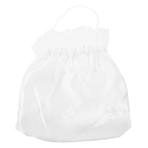 Brautjungfer Dolly Bag Schicke weiße Brautjungfer Satin verziert Dolly Bag Handtasche Brautbeutel von VALICLUD