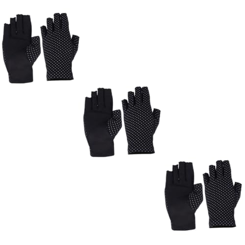 VALICLUD 3 Paar Ultradünne Handschuhe Sonnenschutzhandschuhe UV Schutzhandschuhe Für Damen Halbhandschuhe Fingerlose Handschuhe Für Damen von VALICLUD