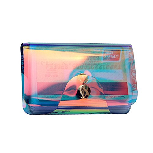 VALICLUD Chic Fashion Hologramm Klar Transparente Kartentasche Organizer Holographischer Kreditkarteninhaber Car Pack von VALICLUD