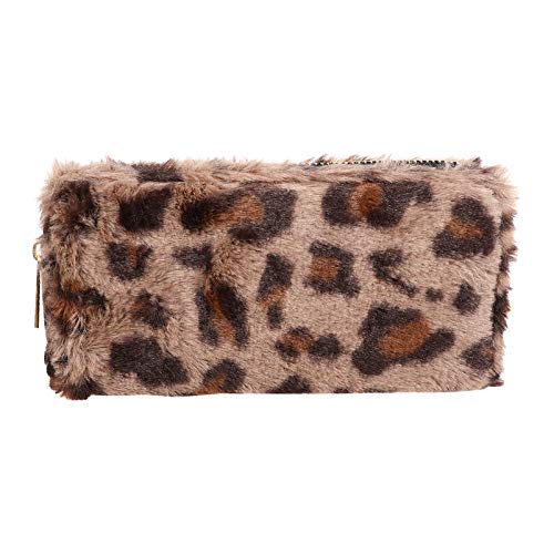 VALICLUD Damen Brieftasche RFID Blocking Kunstpelz Clutch Leopardenmuster Geldbörse Kreditkartenhalter Reißverschluss herum von VALICLUD