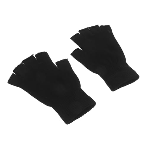 VALICLUD Halbfingerhandschuhe Strickfäustlinge Halbfinger Fahrradhandschuhe Strickhandschuhe Fahrradhandschuhe Warme Kinderfäustlinge Kinderhandschuhe Kinderhandschuhe Stricken Schwarz von VALICLUD