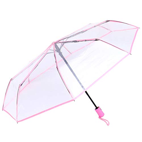 VALICLUD Klappschirm Automatisch Transparenter Regenschirm Automatisch Offen Faltbarer Regenschirm Klar für von VALICLUD