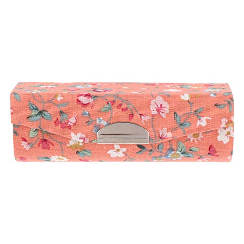 VALICLUD Retro Blumen Lippenstift Etui Mit Spiegel Tragbare Kosmetik Aufbewahrungsbox Für Lippenstifte Für Frauen Elegant Und Praktisch Für Unterwegs in Leuchtendem Orange von VALICLUD