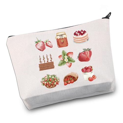 VAMSII Make-up-Tasche mit Erdbeerschleife, weiches Geschenk für Mädchen, Erdbeere, Mädchen, Club, Geschenk, StrawberryBowBag, Modern von VAMSII