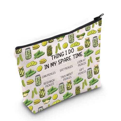 VAMSII Pickle Lover Gift Things I Do In My Spare Time Pickles Make-up-Tasche Pickle Design Kosmetiktasche Who Loves Pickles Geschenk, My Spare Time Pickles M, Tragbar von VAMSII