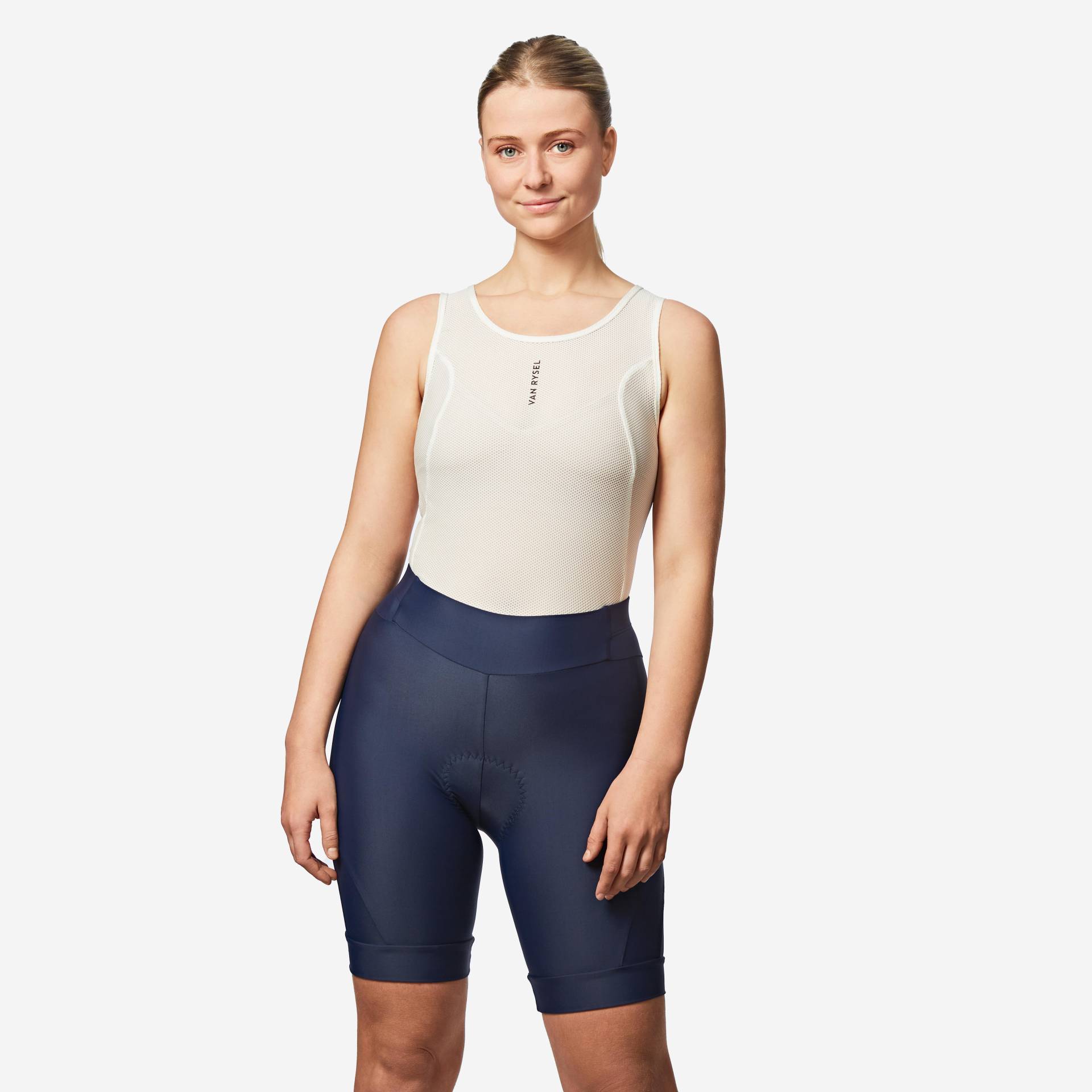 Radhose Rennrad kurz ohne Träger Sommer Discover Damen Blau von VAN RYSEL