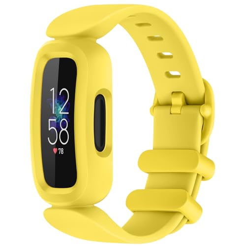 Vancle für Fitbit Inspire 2 Armband/Fitbit Ace 3 Armband/Fitbit Luxe Armband, Wasserdicht Silikon Armbänder Verstellbares Ersatzarmband für Fitbit Ace 3 Kids Uhrenarmband, Gelb von Vancle