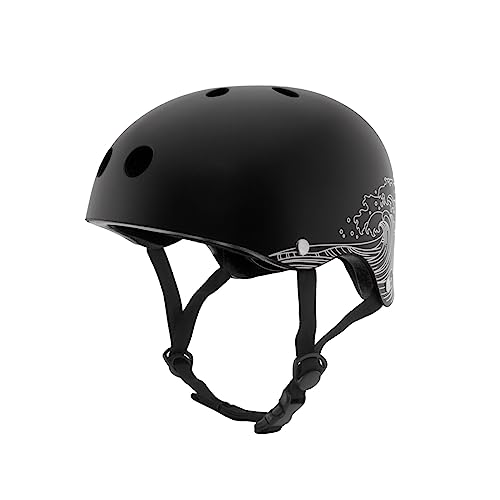 CoolBox M01 Helm für Elektroroller oder Fahrrad, schwarz, leicht und robust, mit EPS-Schaum und Polycarbonat-Abdeckung, atmungsaktives Design, Größe M von VANT